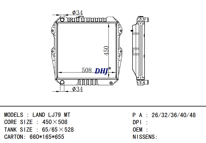 TOYOTA LAND LJ79 MT radiator