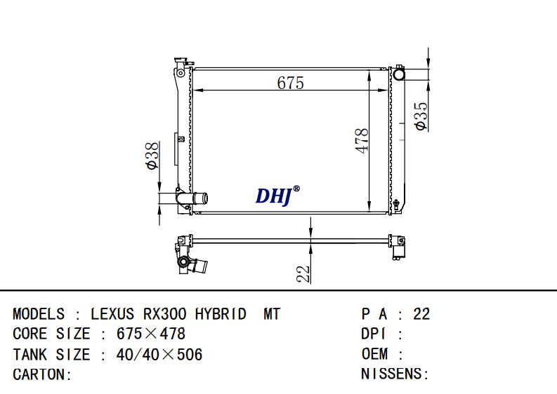 TOYOTA LEXUS RX300 HYBRID MT radiator