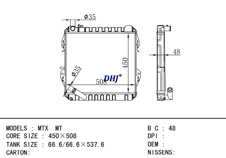 TOYOTA MTX MT radiator