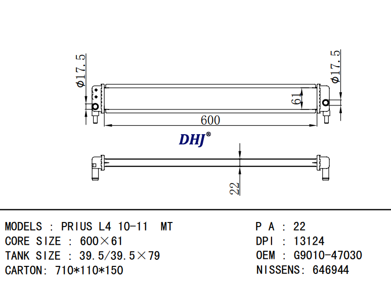 TOYOTA PRIUS radiator G9010-47030 G9010-47031