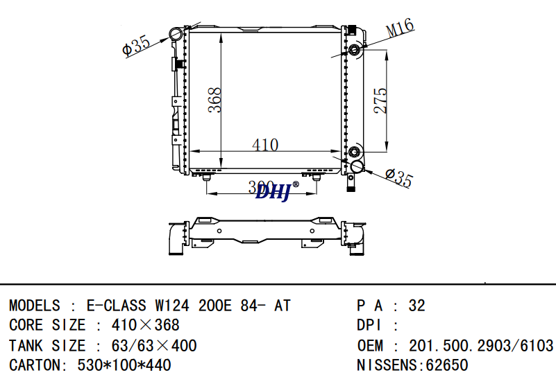 BENZ E-CLASS RADIATOR A2015006003 2015006003 A2015006103 2015002903 2015006103 A2015002903