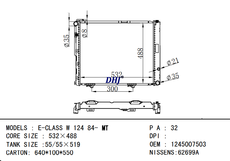 BENZ E-CLASS RADIATOR 1245001802 1245007603 1245007503 1245007803 1245002002 1245001702