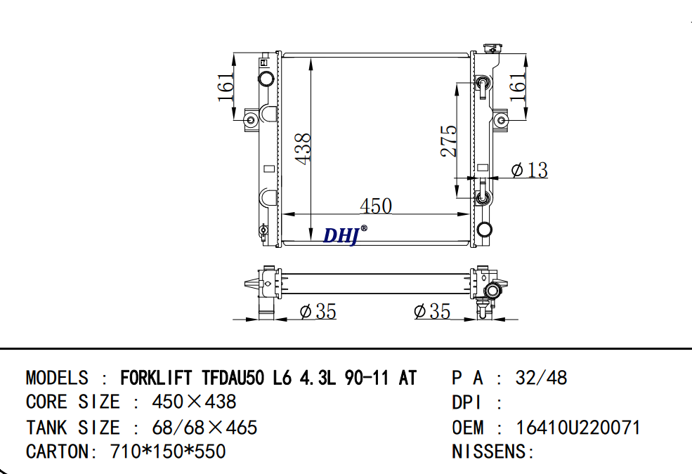 16410U220071,16410U220171,16420U128171,16420U128071A,TOYOTA FORKLIFT RADIATOR