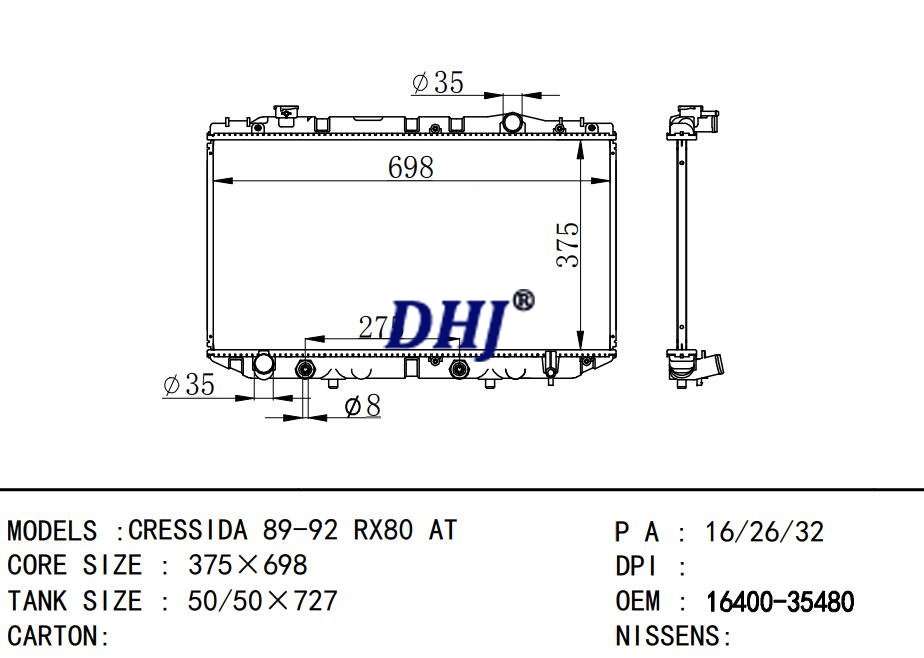 DPI:180302 21410-6CTOB,NISSAN ALTIMA' 18- MT RADIATOR