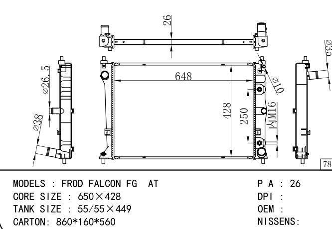  Car Radiator for FORD FROD FALCON FG  AT