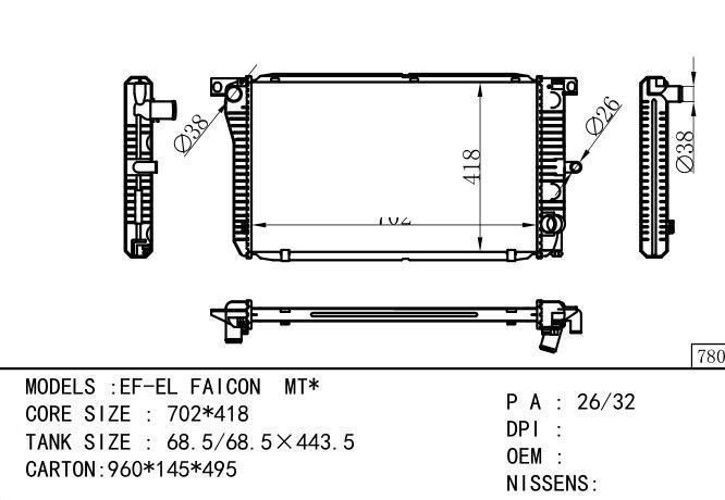  Car Radiator for FORD EF-EL Faicon  MT