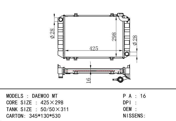  Car Radiator for DAEWOO DAEW00