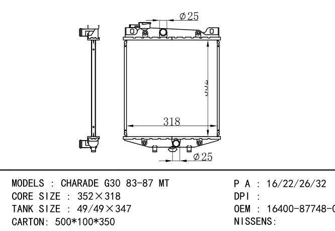 16400-87748-000*16400-87748-000 Car Radiator for DAIHATSU  Charade G30'