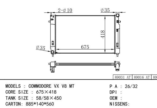  Car Radiator for  HOLDEN COMMIDORE VX V8