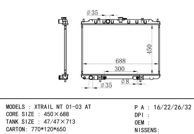  Car Radiator for NISSAN XTRAIL