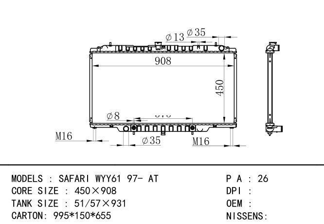  Car Radiator for NISSAN SAFARI  WYY61