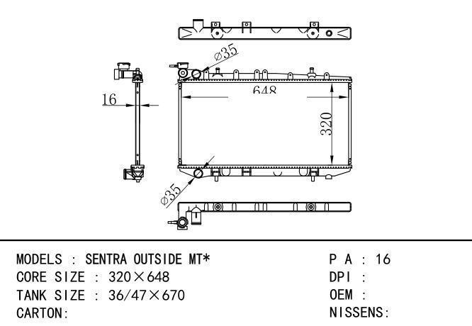  Car Radiator for NISSAN