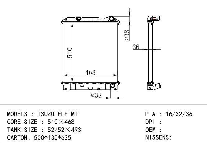  Car Radiator for ISUZU ISUZU ELF MT