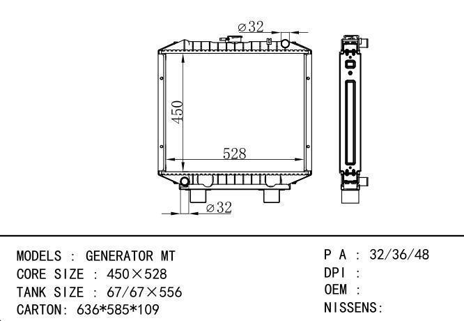  Car Radiator for  LONDON TAX Generator