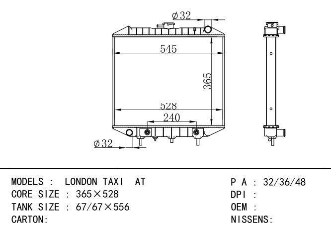  Car Radiator for  LONDON TAX LONDON TAXI