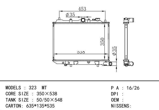  Car Radiator for MAZDA 323