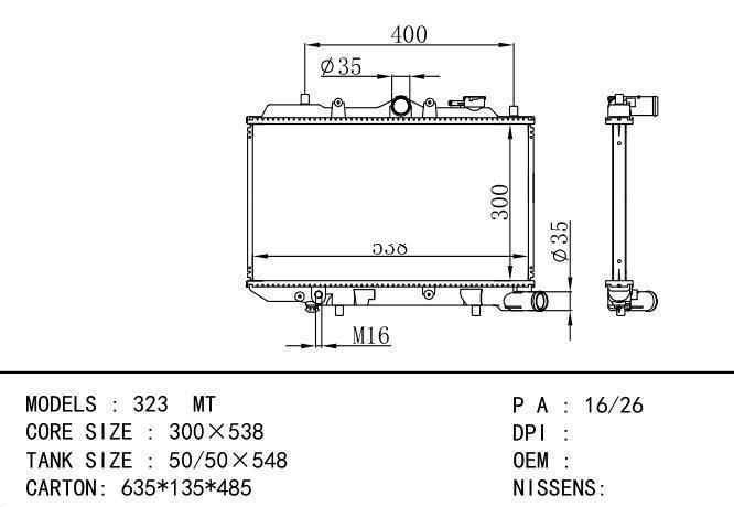  Car Radiator for MAZDA 323