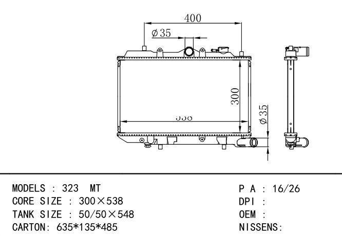  Car Radiator for MAZDA 323
