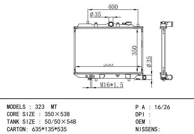  Car Radiator for MAZDA 323