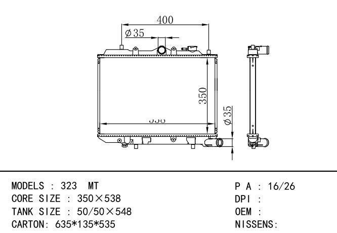  Car Radiator for MAZDA 323