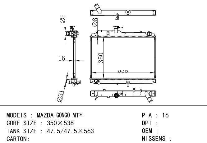  Car Radiator for MAZDA MAZDA MT*