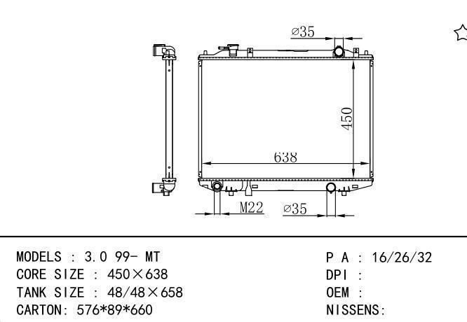 *WL22-15-200A-B-C Car Radiator for MAZDA MAZDA 3.0