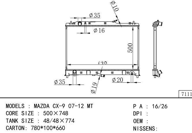  Car Radiator for MAZDA CX-9