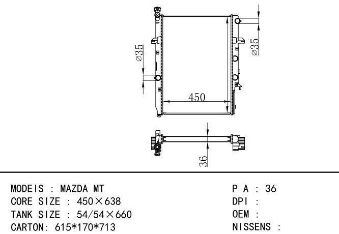  Car Radiator for MAZDA MAZDA MT