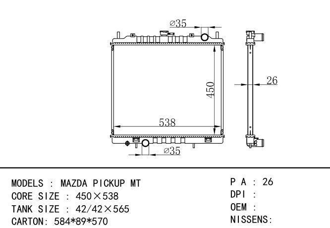  Car Radiator for MAZDA MAZDA PICKUP MT