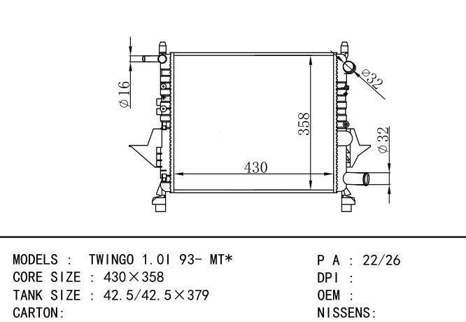 Car Radiator for RENAULT