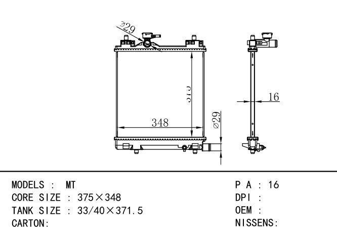  Car Radiator for SUZUKI MT