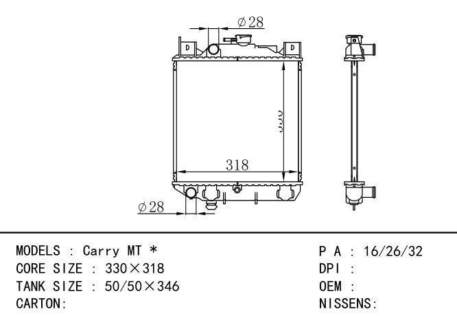  Car Radiator for SUZUKI Carry MT