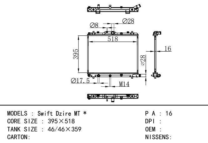  Car Radiator for SUZUKI SUZUKI MT*