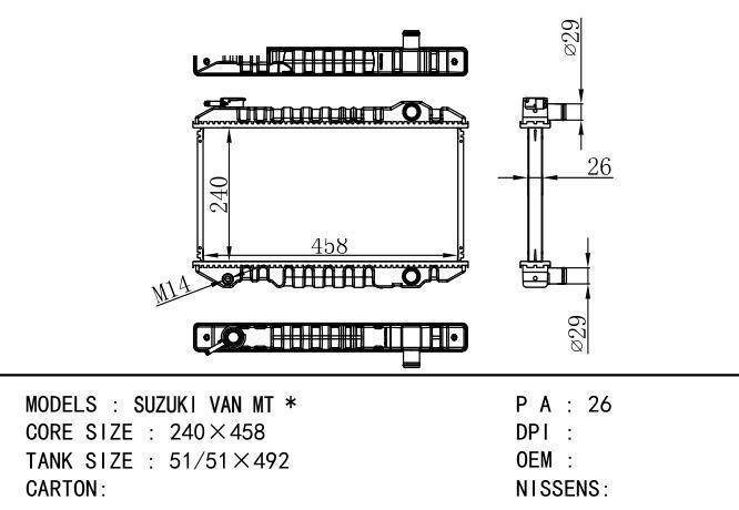  Car Radiator for SUZUKI SUZUKI VAN MT