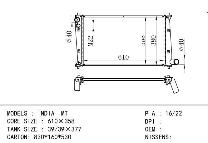  Car Radiator for TATA TATA INDIA  MT