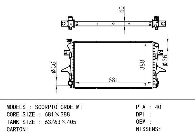  Car Radiator for TATA TATA SCORPI0 CRDE