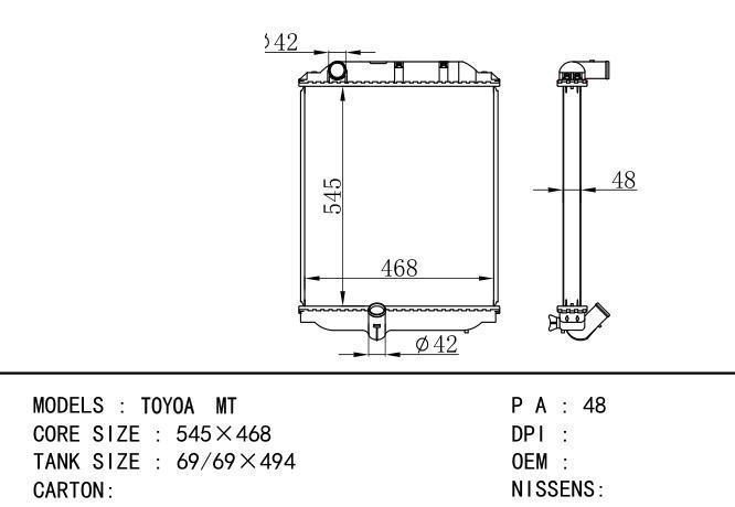 48 Car Radiator for TOYOTA 15011