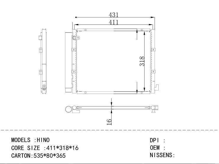 Condenser for HINO HINO