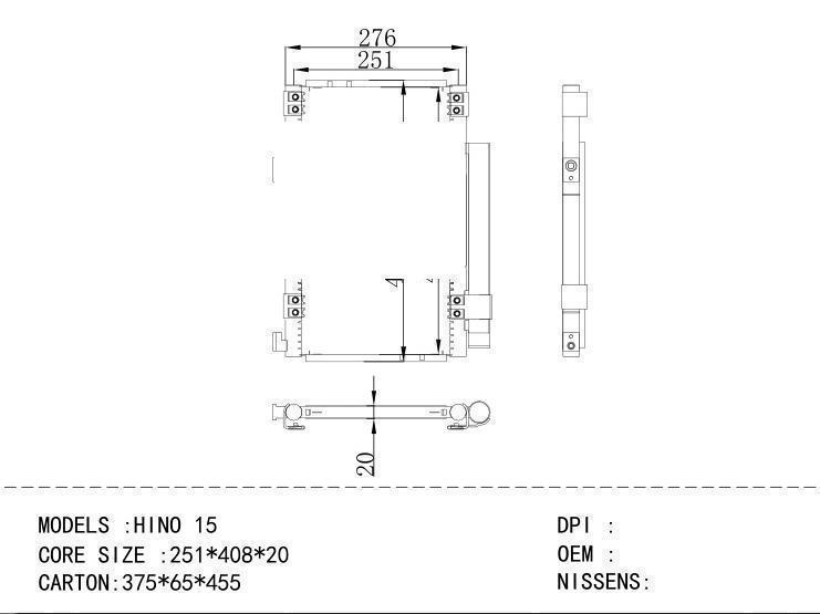 Condenser for HINO HINO 15
