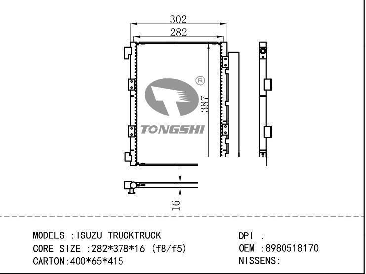8980518170 Condenser for ISUZU ISUZU TRUCKTRUCK