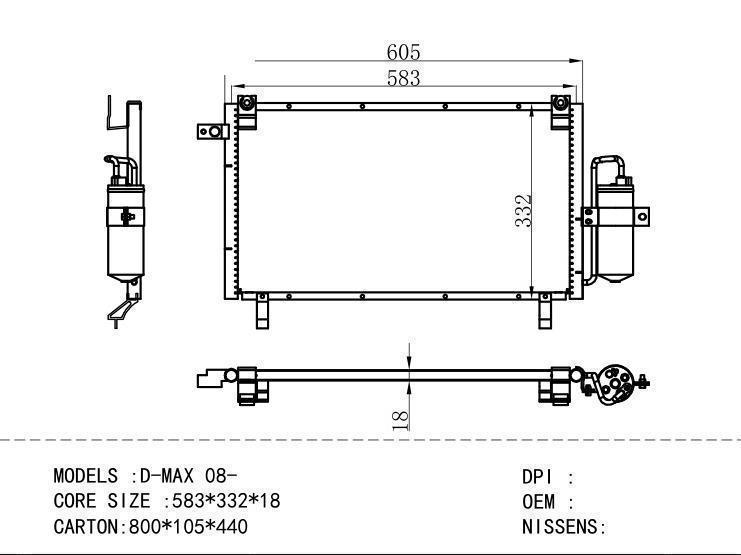  Condenser for ISUZU D-MAX 08