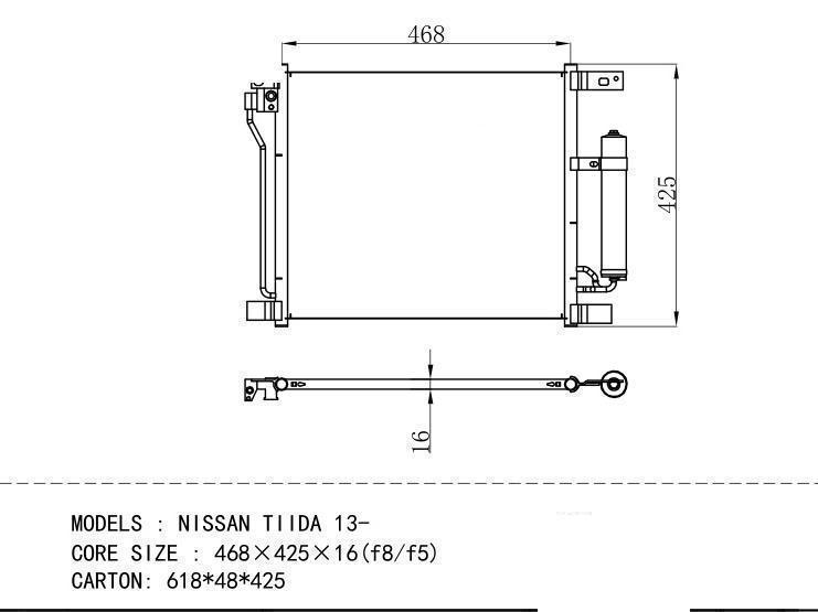  Condenser for NISSAN NISSAN TI IDA 13
