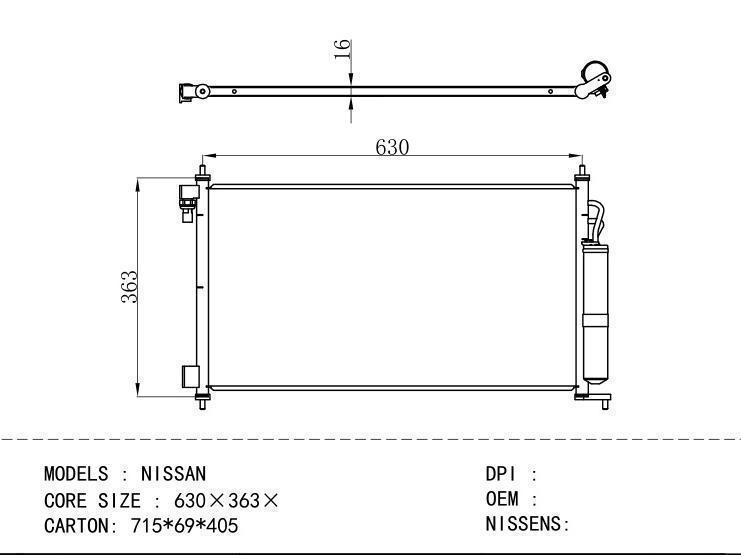  Condenser for NISSAN NISSAN