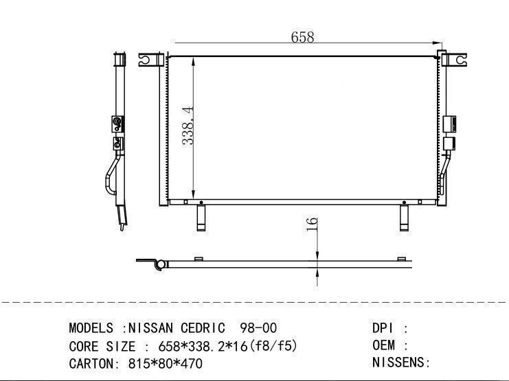  Condenser for NISSAN NISSAN CEDRIC 98-00