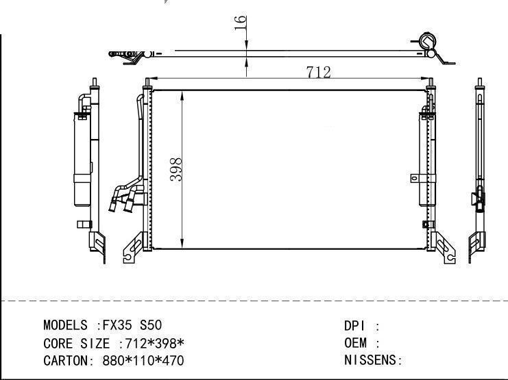  Condenser for NISSAN FX35 S50