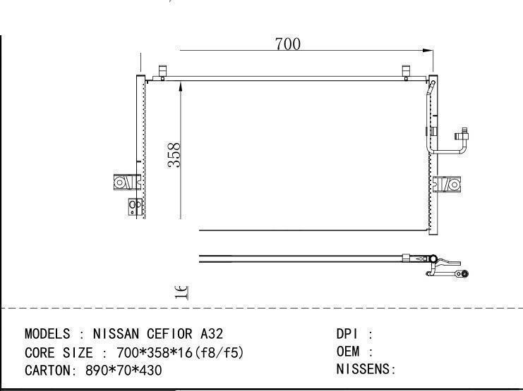  Condenser for NISSAN NISSAN CEFIOR A 32