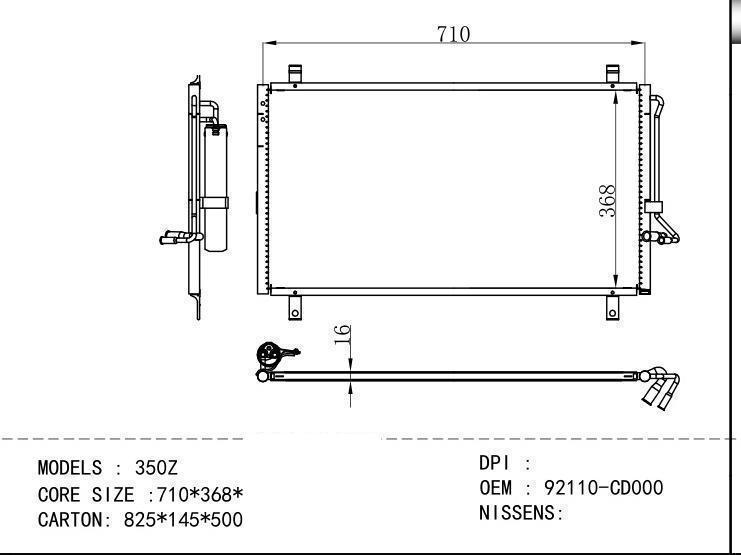 92110-CD000 Condenser for NISSAN 350Z