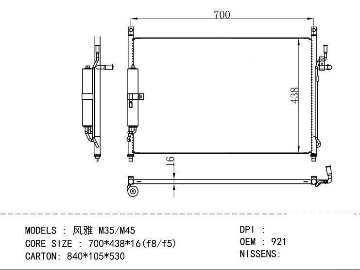 92100-EG000 Condenser for NISSAN M35/M45