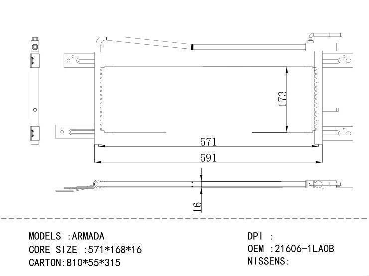 21606-1LA0B Condenser for NISSAN ARMADA