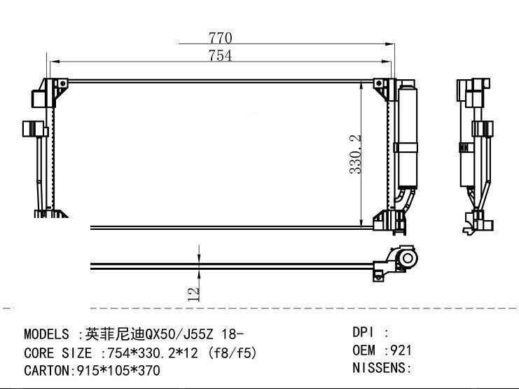 92110-5NN0A Condenser for NISSAN QX 50/J55Z 18